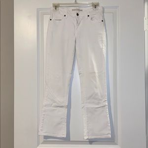 White flare jeans